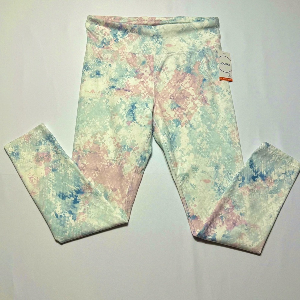 NEW Jockey Multicolor Mosaic Snake Print  Moisture Wicking Size M Leggings‎